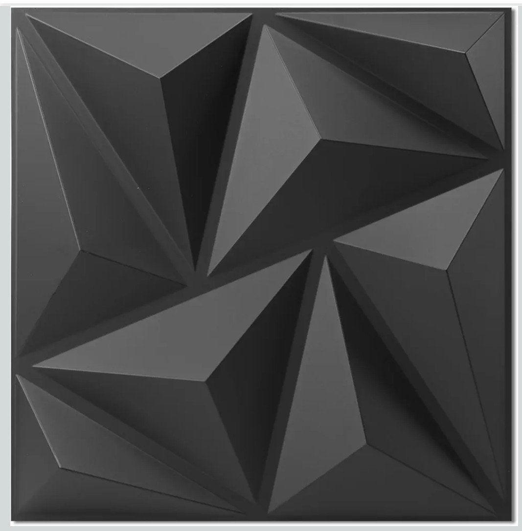 NIEUW! 3D wandpanelen - Zwart - 20 stuks, 30 cm, 30 cm, Zwart, Nieuw