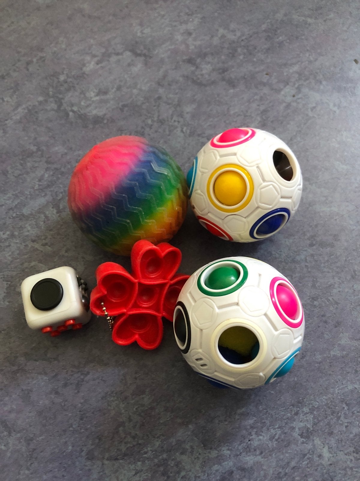 Fidget Speelgoed Set: Rainbow Bal, Magische Bal, Fidget Cube, Ophalen of Verzenden, Gebruikt, Jongen of Meisje