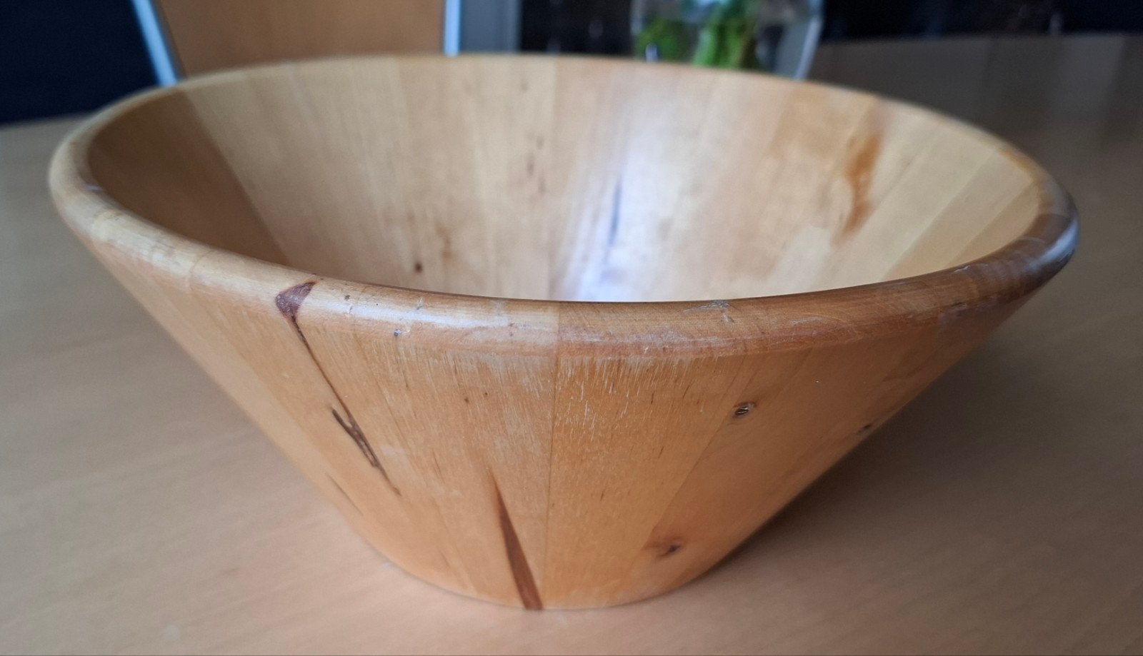 Houten Ikea schaal - fruitschaal, Huis en Inrichting, Gebruikt, Schaal, Rond, Ophalen of Verzenden
