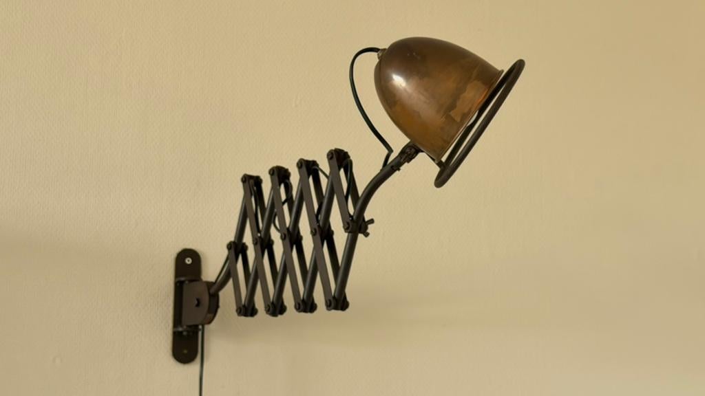 Vintage lamp schaarlamp harmonicalamp wandlamp Cimino-Freoli, Ophalen of Verzenden