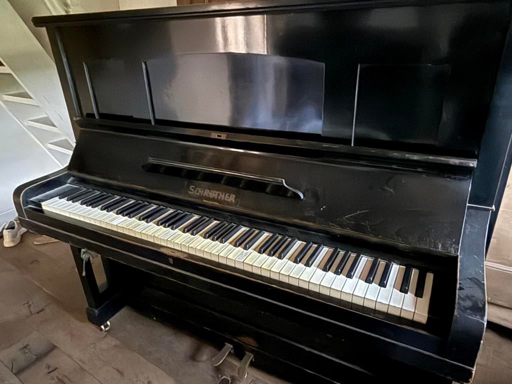 Piano Schröther, gebruikt, Muziek en Instrumenten, Piano's, Ophalen, Gebruikt, Zwart, Piano