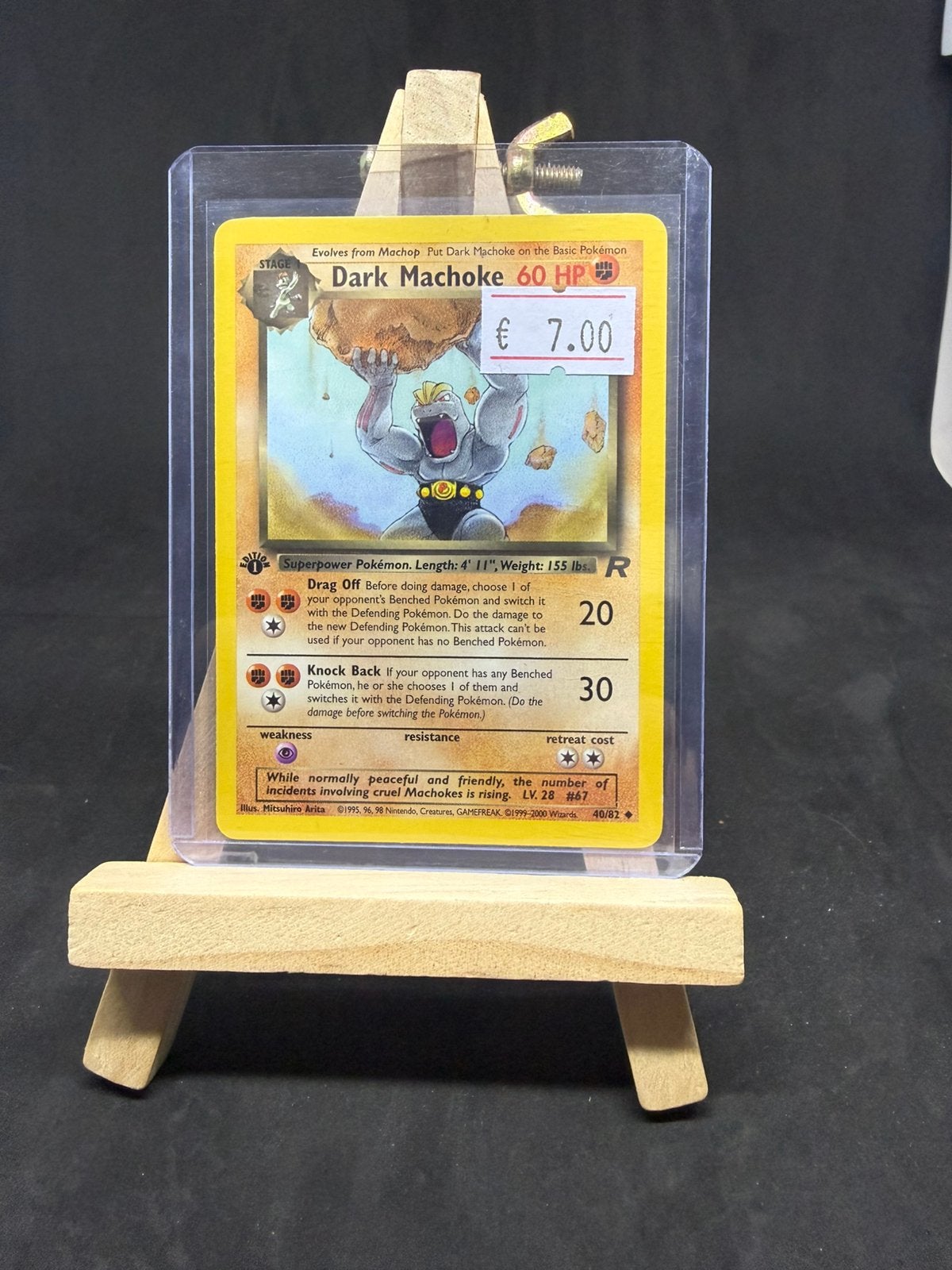 Dark machoke 40/82 1st ed exc/gd+, Hobby en Vrije tijd, Verzamelkaartspellen | Pokémon, Ophalen of Verzenden, Zo goed als nieuw