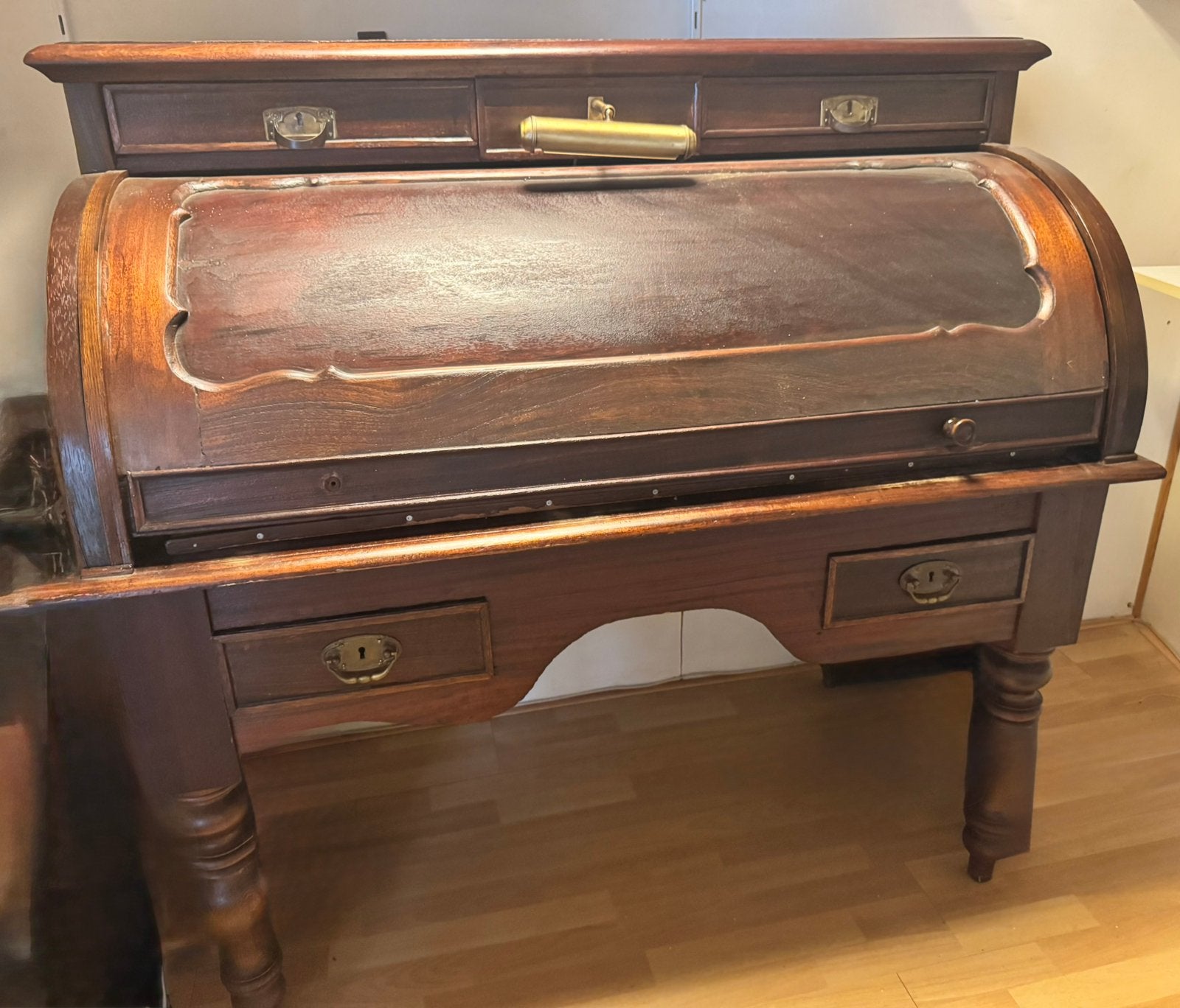 Klassiek Antiek Cilinderbureau / Roldekbureau, Ophalen, Gebruikt
