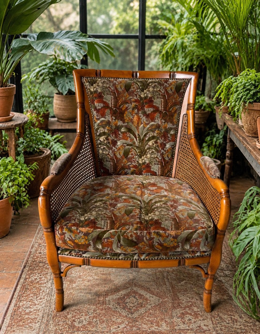 Faux bamboo vintage Giorgetti style fauteuil, Ophalen