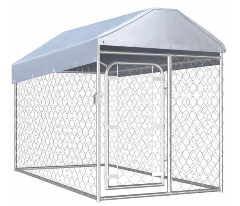 Hondenkennel voor buiten met dak 200 x 100 x 125 cm, Ophalen, Nieuw