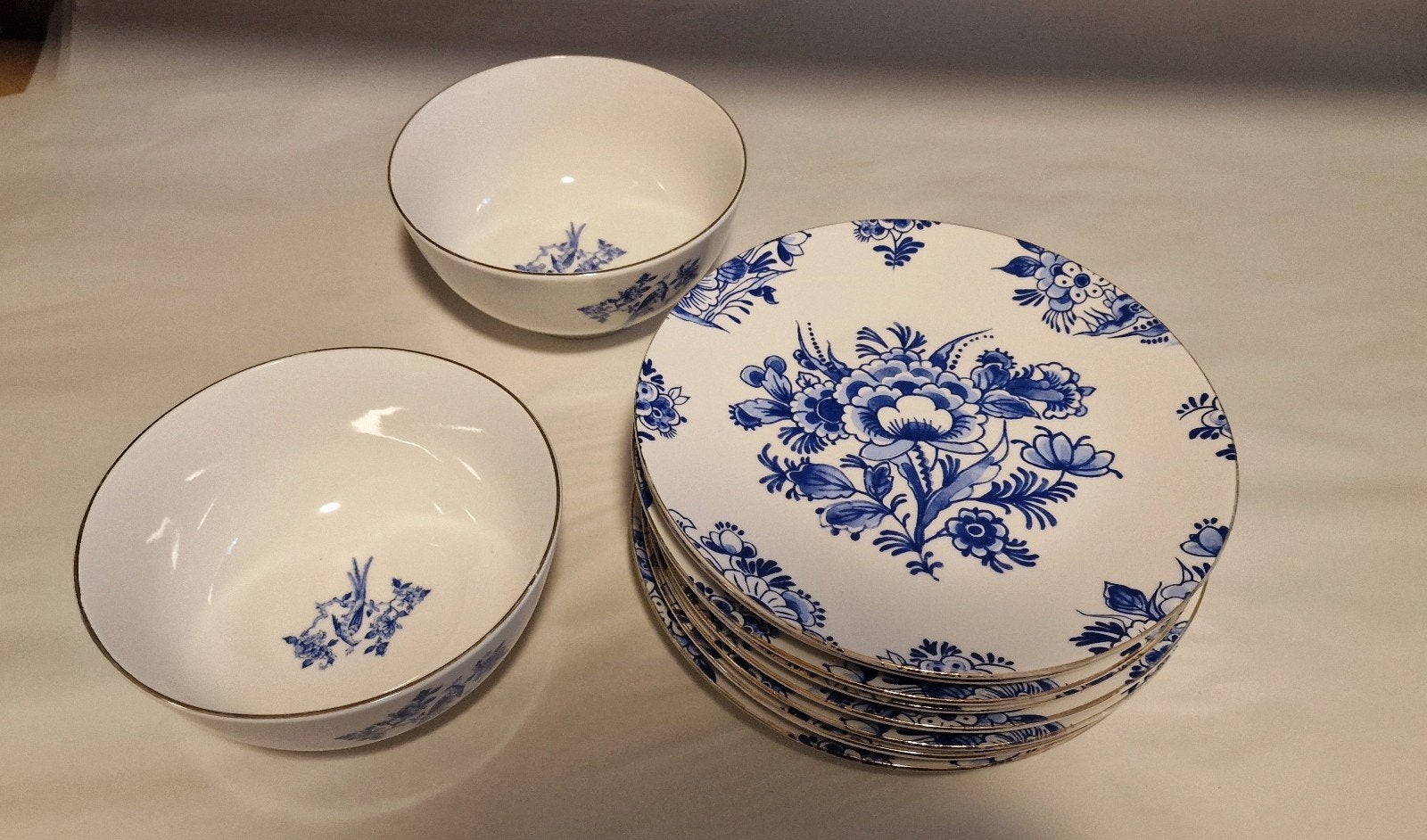 ah Albert heijn kerstservies kerst servies blauw borden kom, Huis en Inrichting, Ophalen of Verzenden, Gebruikt, Aardewerk, Bord(en)