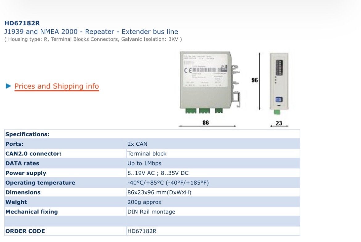 HD67182 CAN Repeater Extender Buslijn, Ophalen of Verzenden, Nieuw