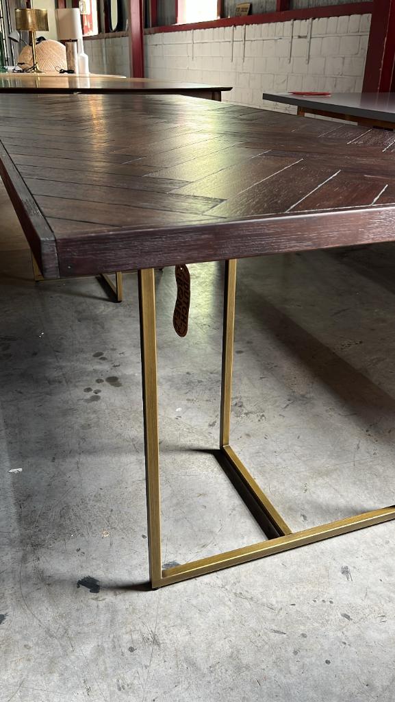 Dutchbone Class Eettafel Visgraat 220 x 90 cm Bruin €1099 nu, Dutchbone, Dutchbone, Dutchbone, Rechthoekig