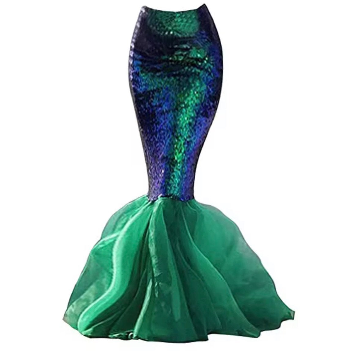 Zeemeermin rok pailetten en organza maat S/M, Carnaval, Nieuw, Ophalen of Verzenden, Kleding