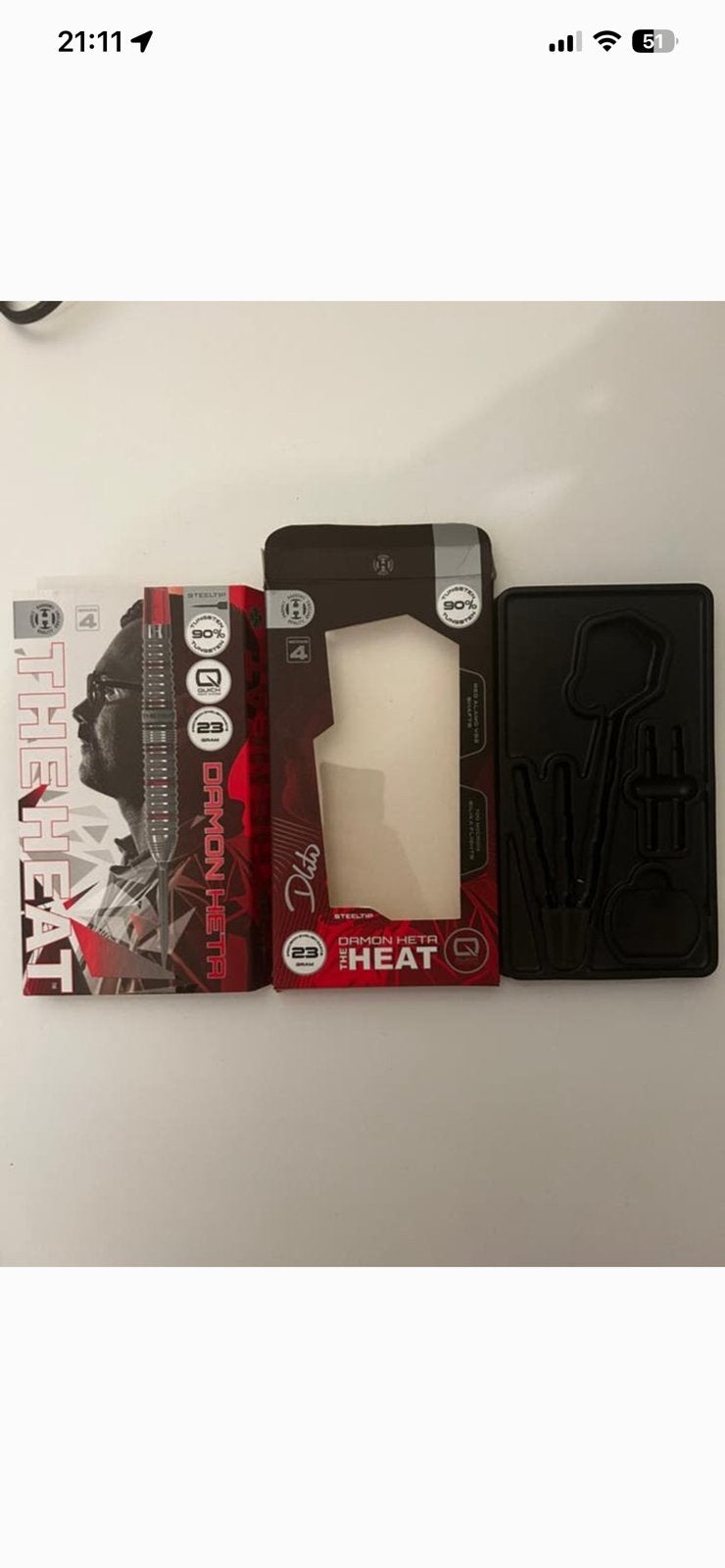Harrows damon heta quick point 23g, Sport en Fitness, Darts, Ophalen of Verzenden, Gebruikt, Pijlen