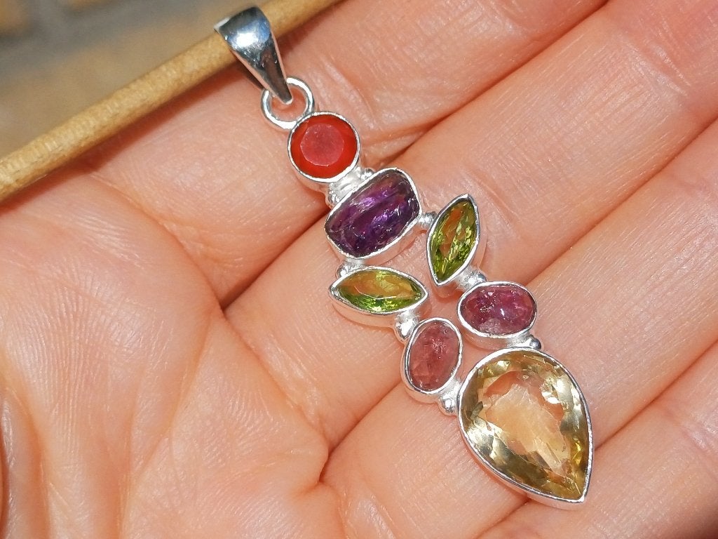 Vanoli 925 zilver kettinghanger citrien peridot ametrien, Daiva1973@hotmail.com, Vanoli, Overige kleuren, Amsterdam