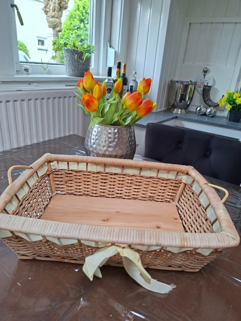 Retro/ Vintage luiermandje van riet, Ophalen of Verzenden
