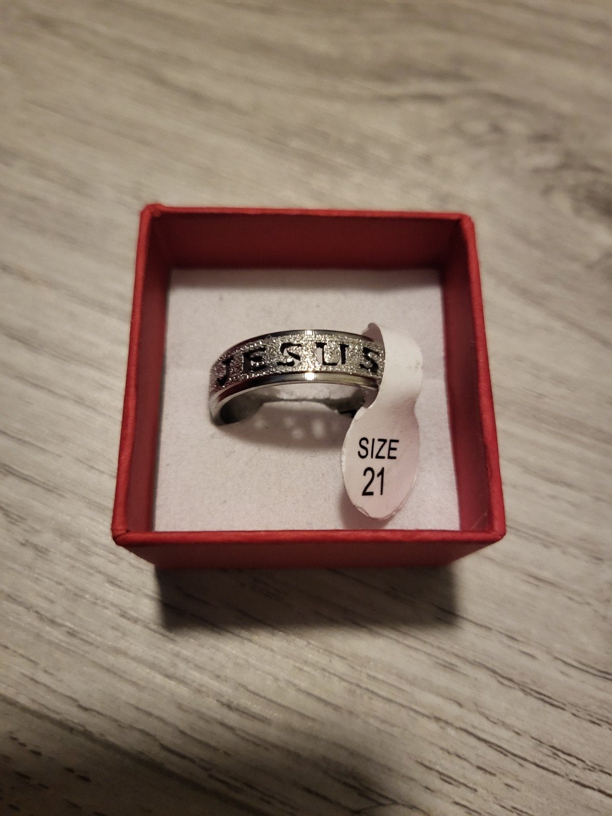 Nieuwe 'Jesus' ring - Maat 21, 20 of groter, IJzer of Staal, Nieuw, Ophalen of Verzenden