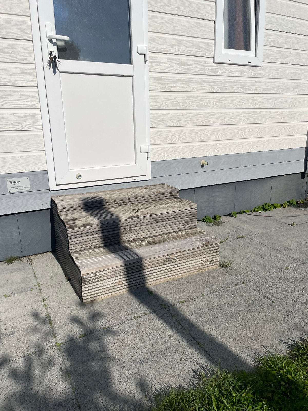Houten trapje voor caravan of stacaravan, Ophalen, Gebruikt, Trap, Minder dan 2 meter