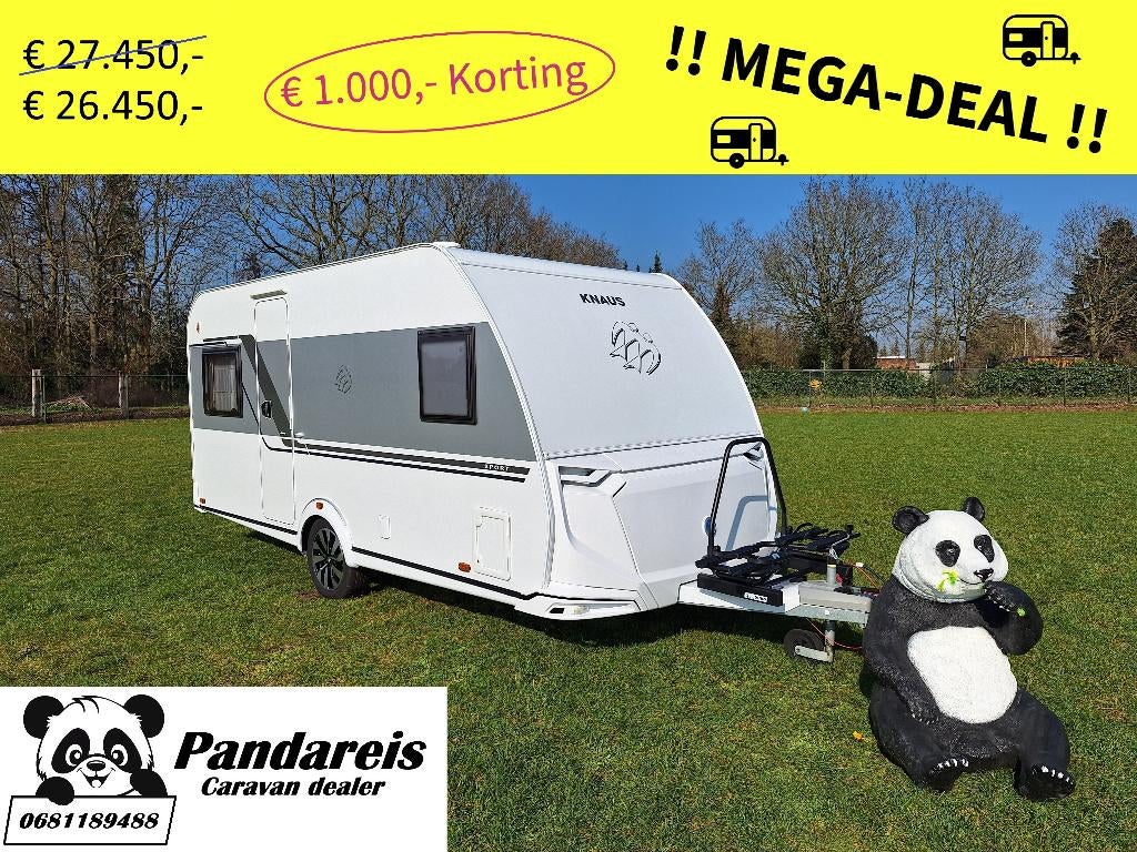 Knaus Sport 450 FU BJ: 2025 MOVER + FIETSENDRAGER + DOUCHE, Schokbreker, Omvormbare zithoek, Rondzit, Bedrijf