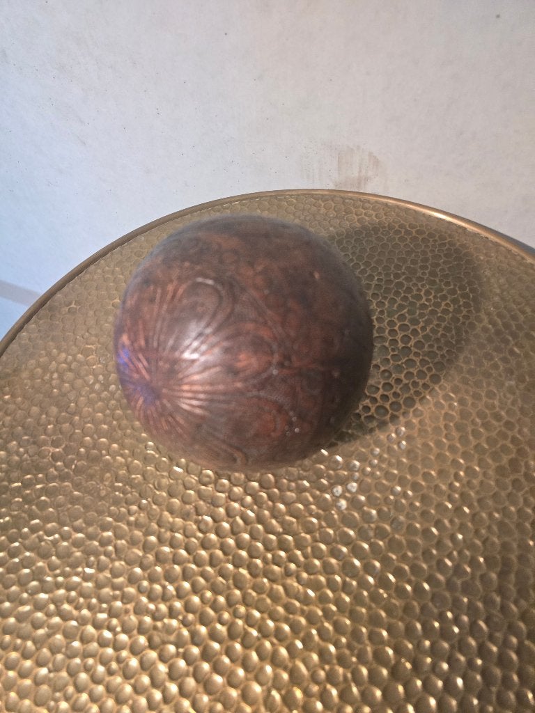 Decoratieve gegraveerde koperen bol, Ophalen of Verzenden