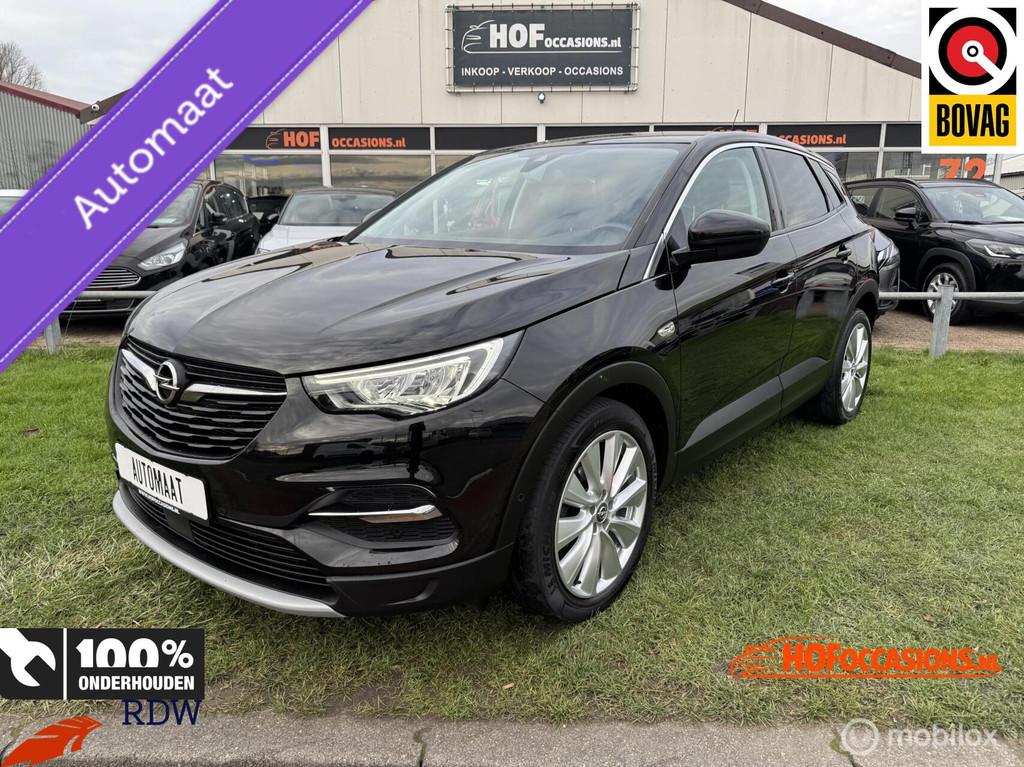 Opel Grandland X 1.6 Turbo Ultimate AUTOMAAT/LEDER/CARPLAY, Zwart, 4 cilinders, Leder en Stof, Zwart