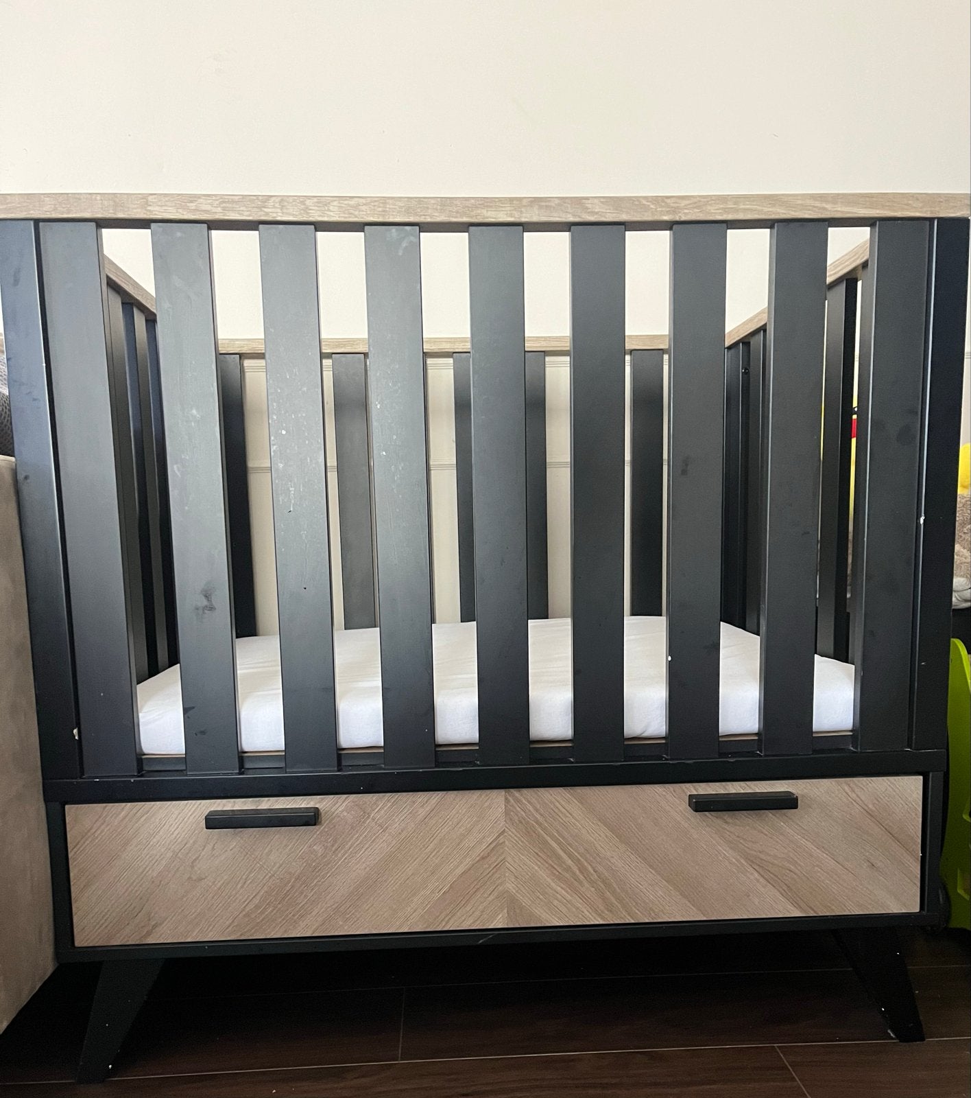 Box met lade, matras en boxkleed, Kinderen en Baby's, Ophalen of Verzenden, Gebruikt, Rechthoekig, Lade
