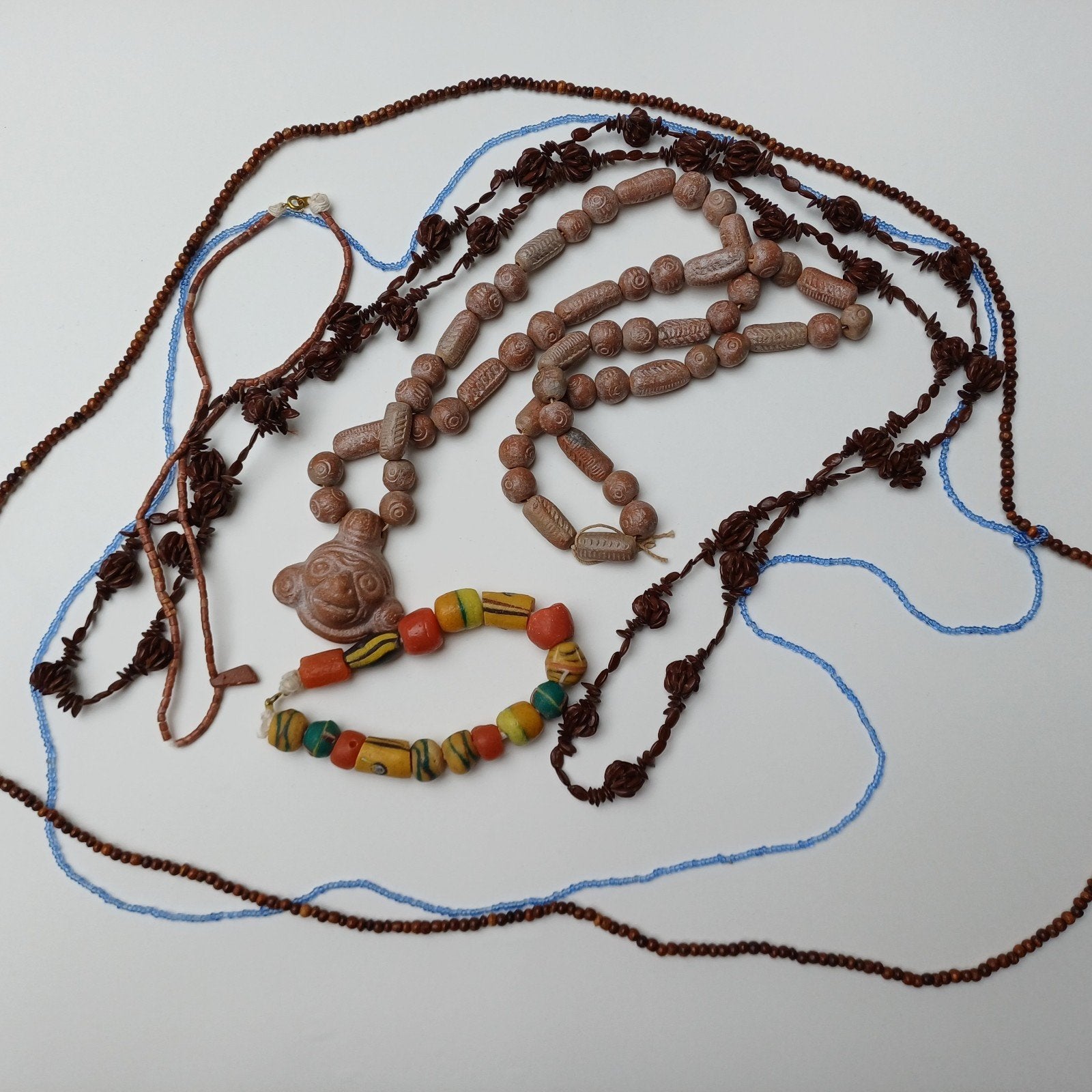 Set van Afrikaanse, Zuid-Amerikaanse glas/klei kralen/zaden, Sieraden, Tassen en Uiterlijk, Ophalen of Verzenden, Overige materialen