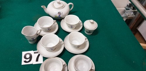 Mini servies visser, 15-delig compleet, Ophalen of Verzenden