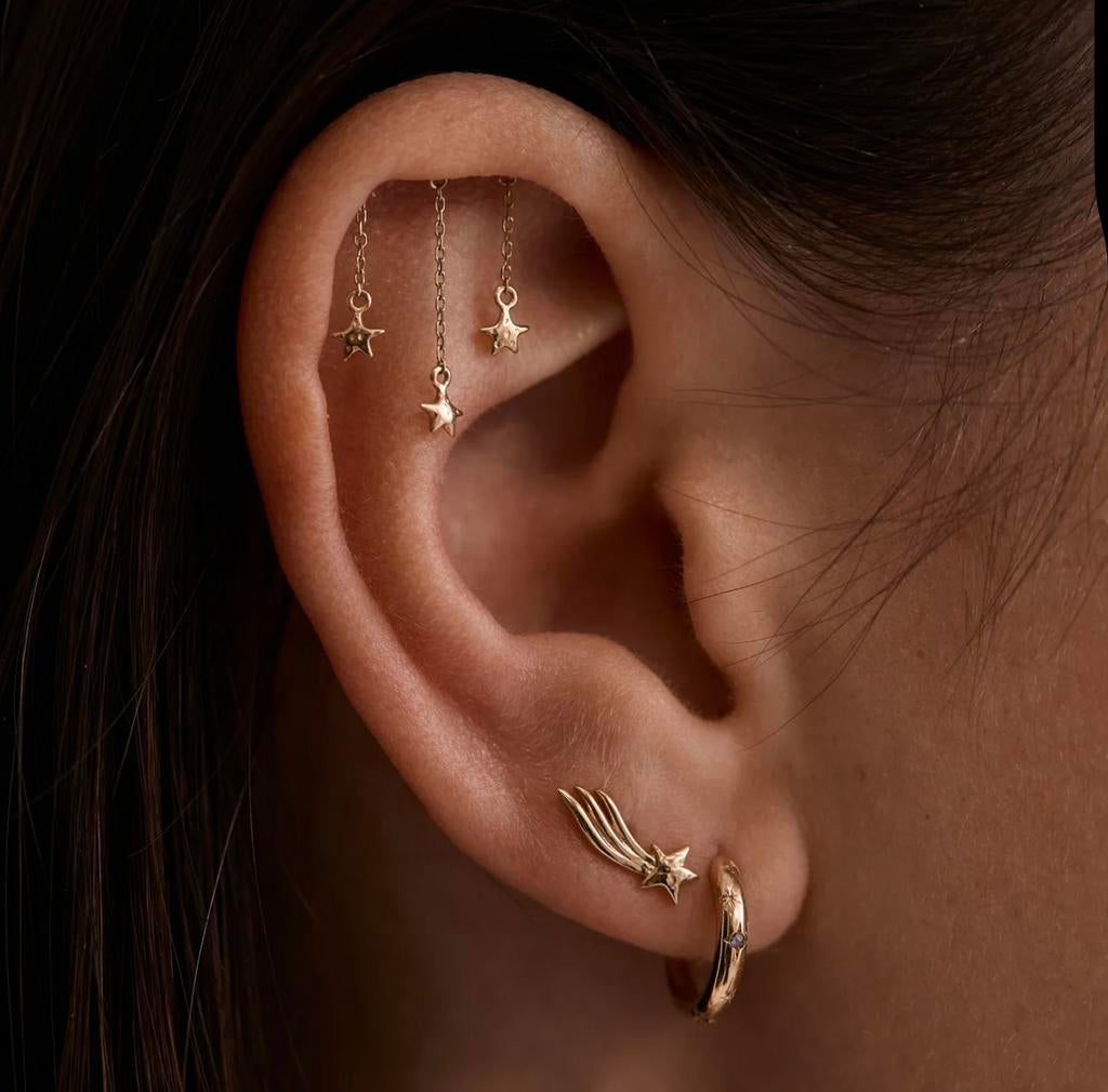 Anna+Nina 14K oorbel, Sieraden, Tassen en Uiterlijk, Oorbellen, Ophalen of Verzenden, Zo goed als nieuw, Goud