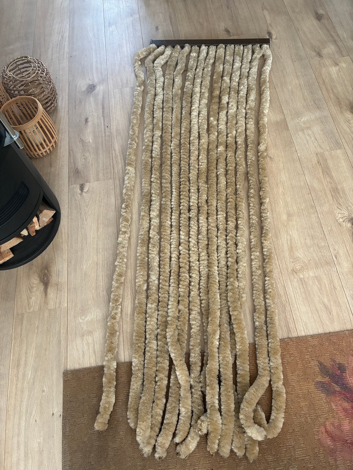 Kattenstaart vliegengordijn, beige, Caravans en Kamperen, Caravan accessoires, Ophalen of Verzenden, Zo goed als nieuw