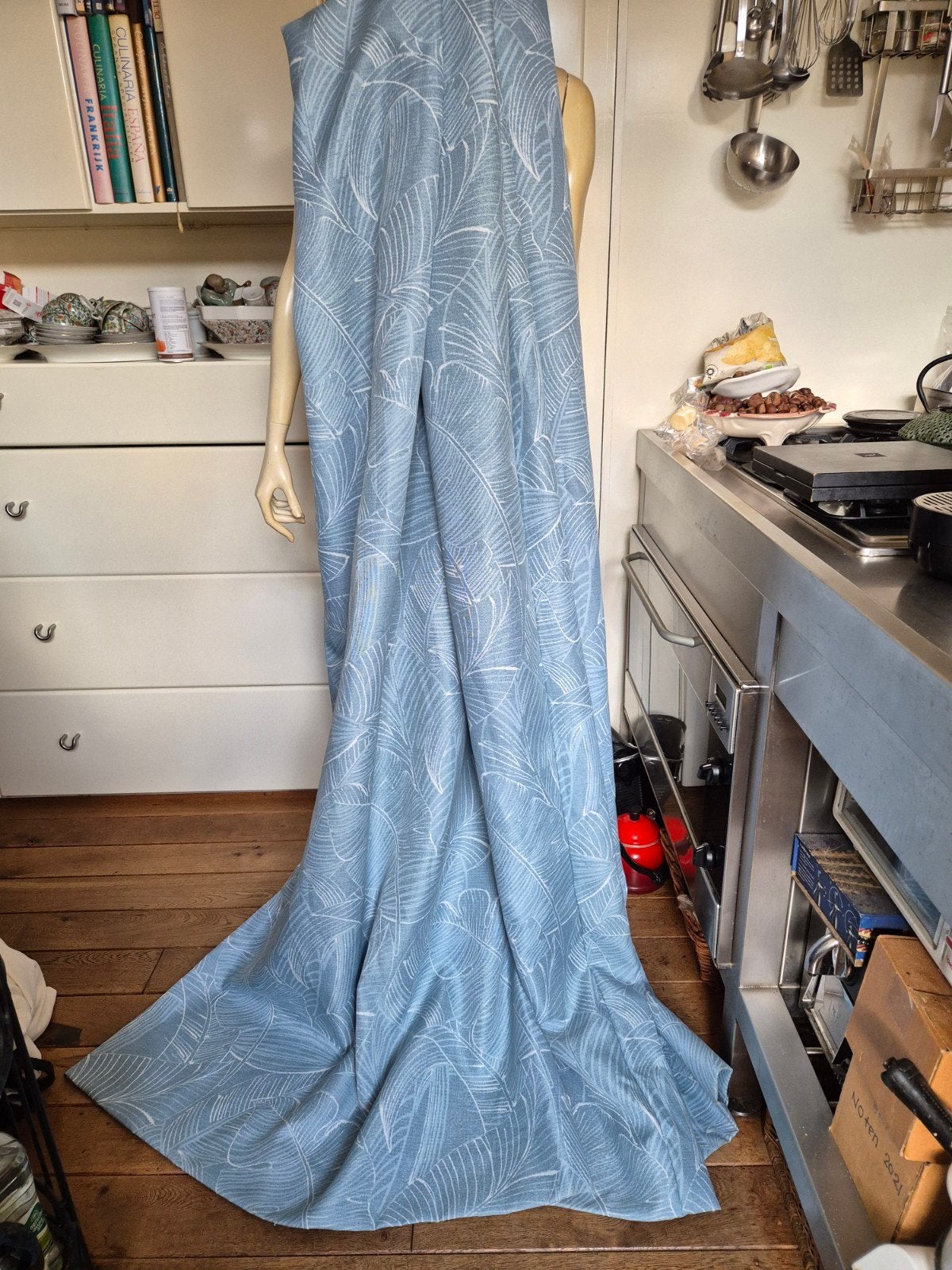 verduisterend isolerend 235 266 zacht chique zachtblauw gord, Overgordijn, 235 cm, 266 cm, Zo goed als nieuw