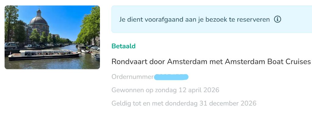 Rondvaart Amsterdam 75 minuten, Ophalen, Nieuw