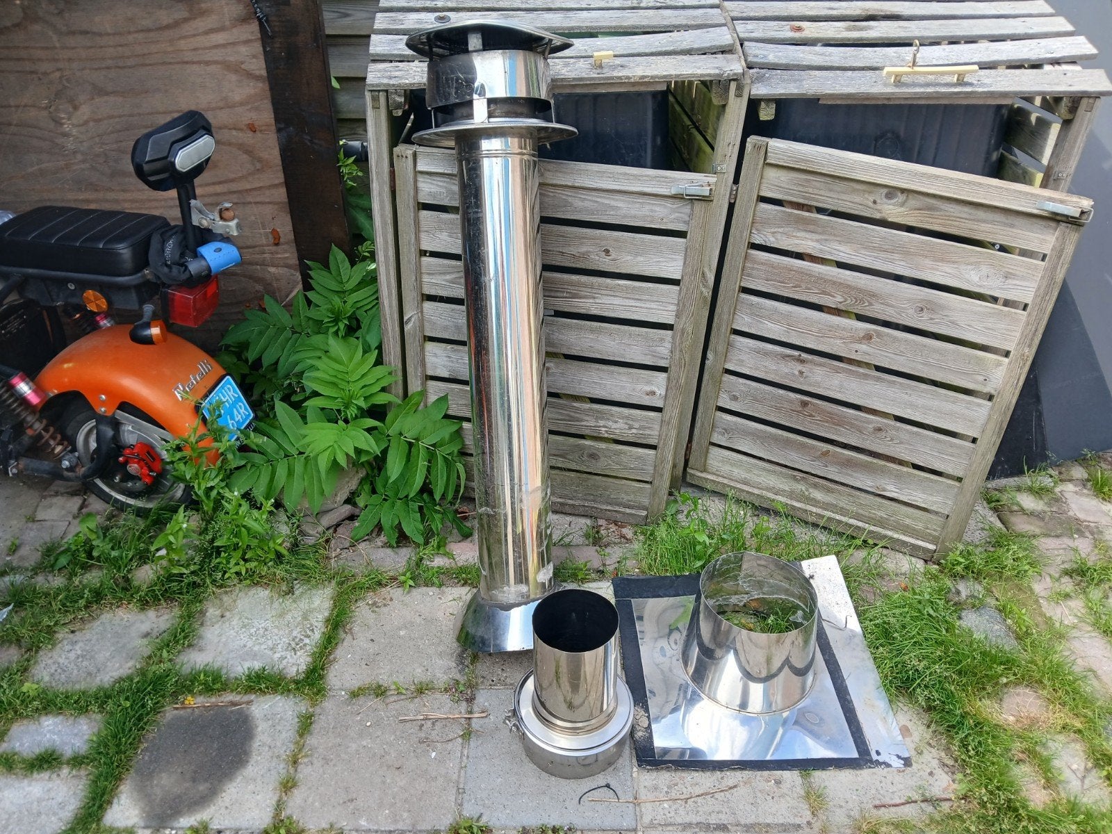 dubbelwandige Kachelpijp RVS 15cm doorsnee, Ophalen, Zo goed als nieuw, Overige typen