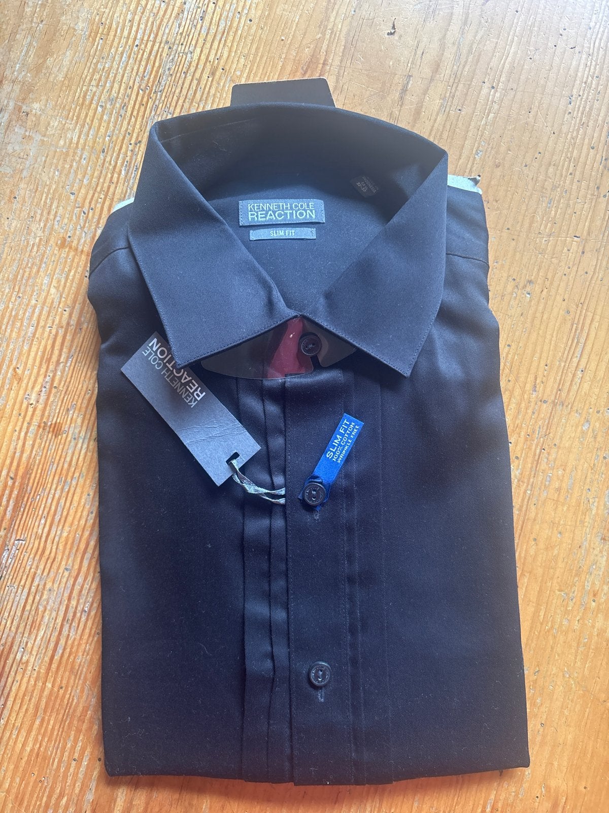 Kenneth Cole Reaction Slim Fit overhemd - Zwart, Ophalen of Verzenden, Nieuw, Zwart, Halswijdte 38 (S) of kleiner