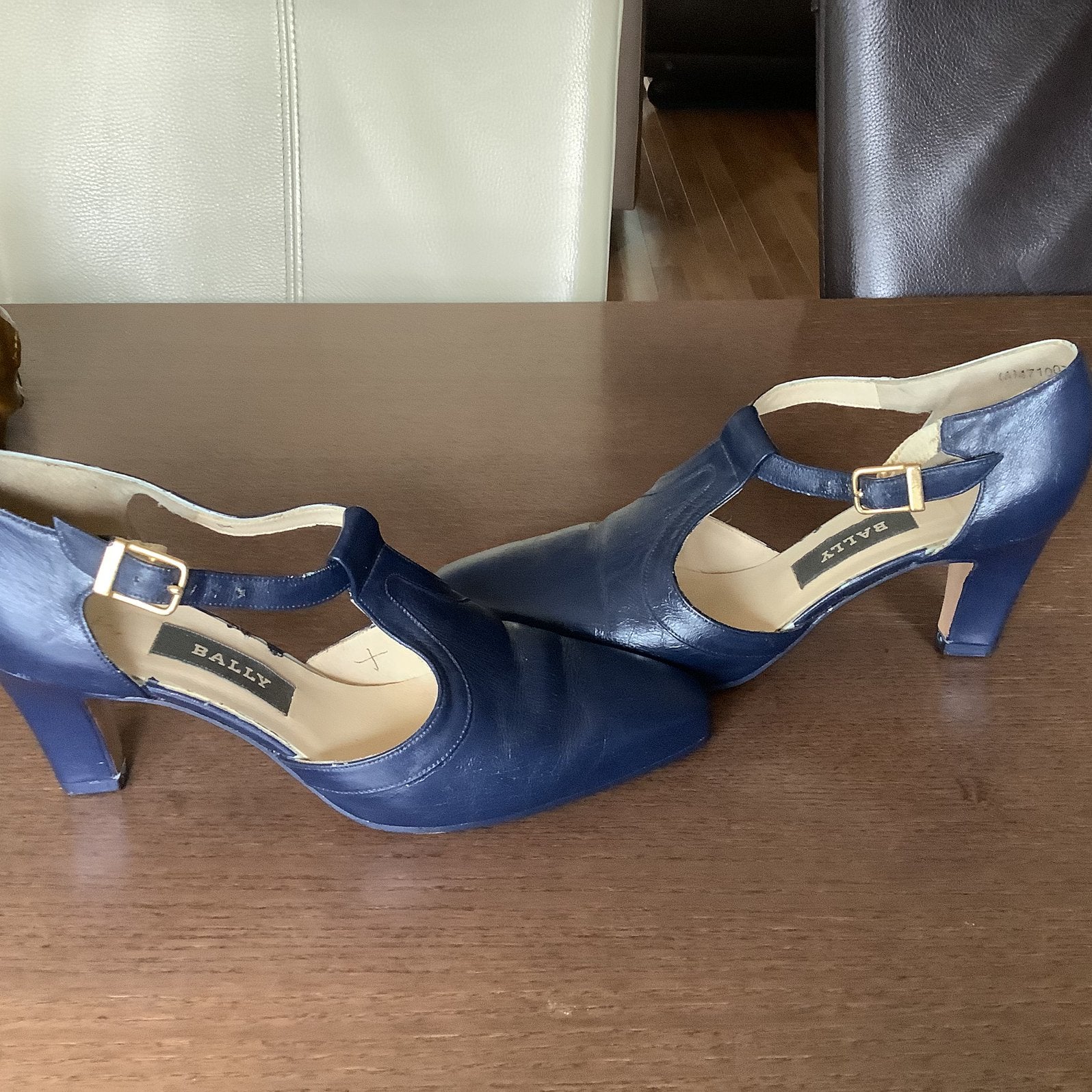 Vintage Bally Dames Pumps.Maat 4.5, Pumps, Blauw, Ophalen of Verzenden, Gedragen