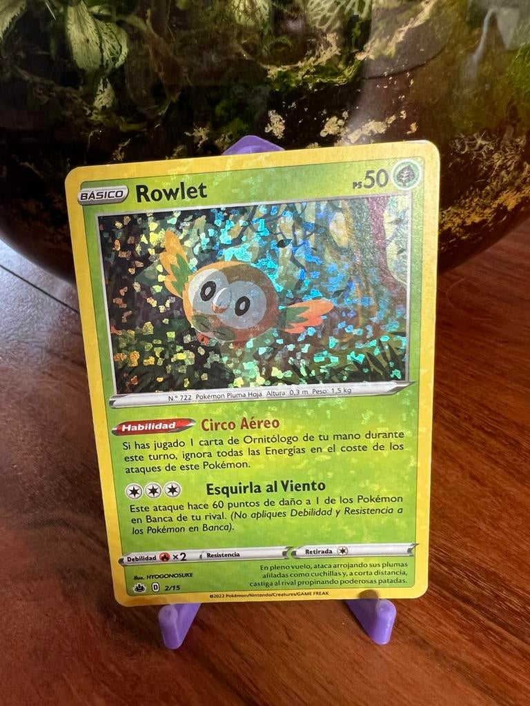 Pokémon Rowlet 2/15 McDonalds Match Battle 2022 Foil, Ophalen of Verzenden, Zo goed als nieuw, Losse kaart, Foil