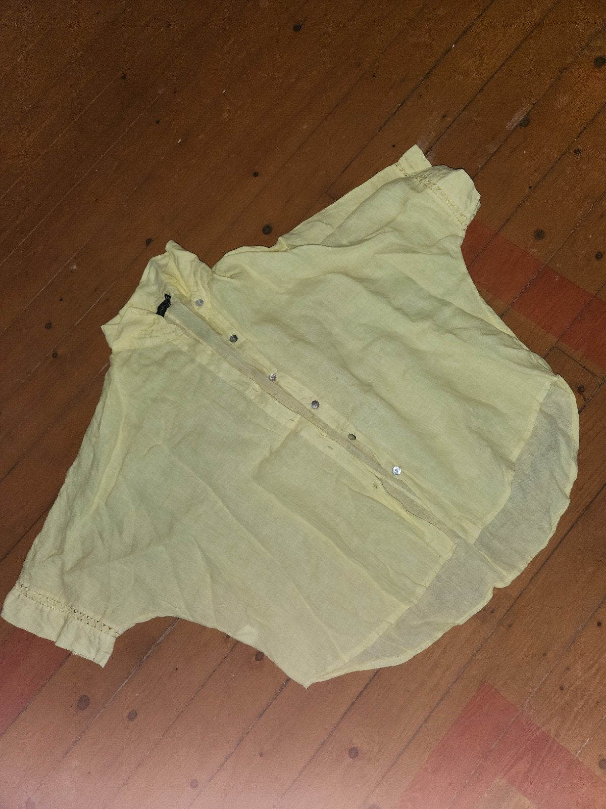 Pescara Gele Linnen Blouse Maat L/XL, Geel, Maat 42/44 (L), Pescara, Ophalen of Verzenden