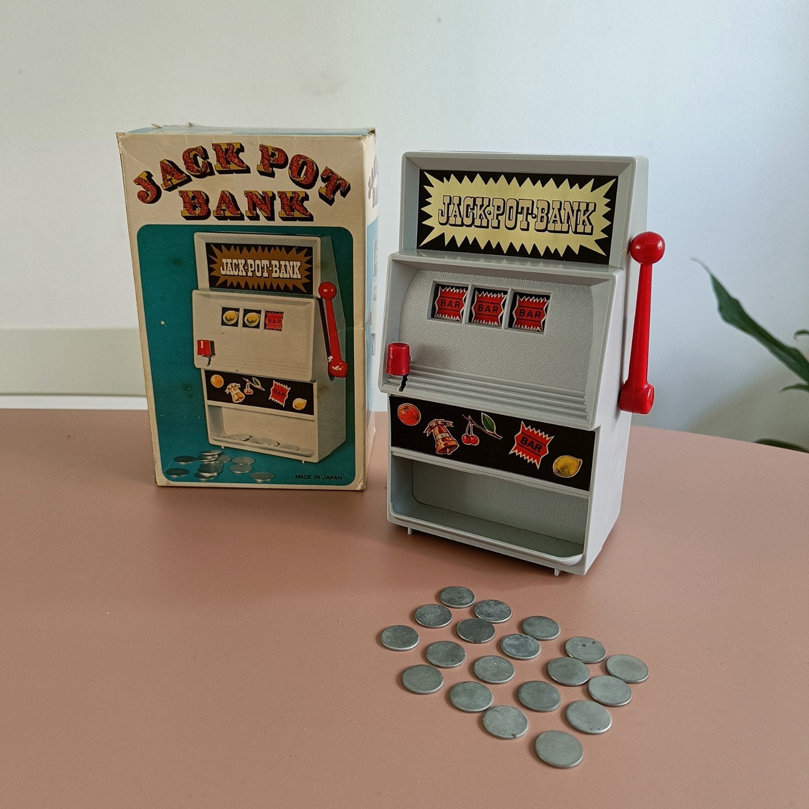 Vintage OKS Trademark Jackpot Bank - Made in Japan, Verzamelen, Overige munten, Ophalen of Verzenden, Gebruikt