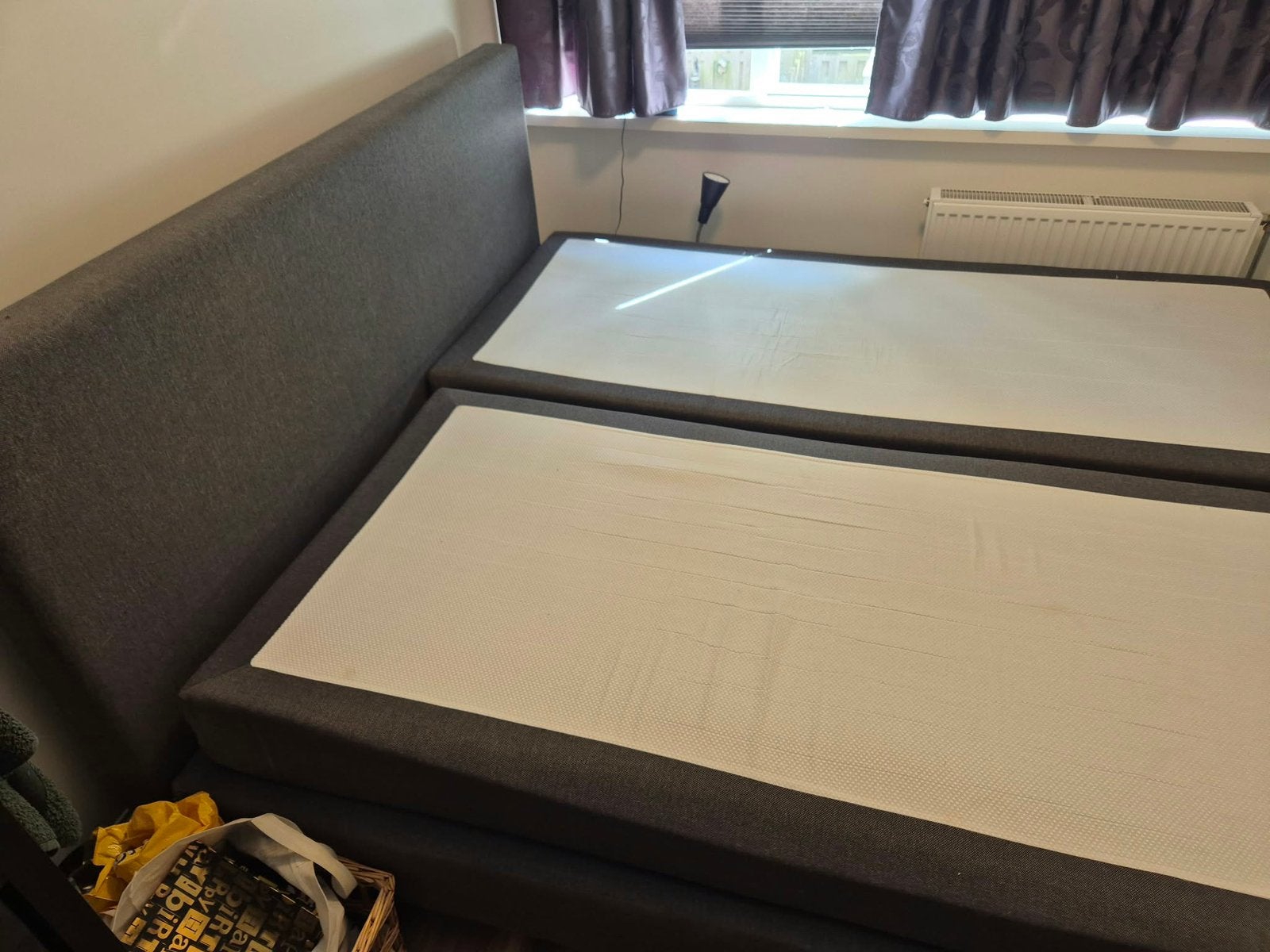 ZSM WEG Boxspring 180x200 cm met 2 matrassen, Ophalen, Tweepersoons, Zo goed als nieuw, 180 cm