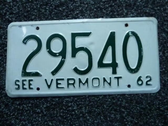 Kentekenplaat licenseplate See Vermont 1962 USA, Verzenden, Gebruikt, Auto's