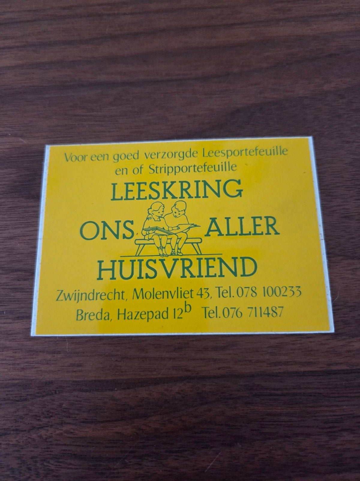 8309  Sticker Leeskring Ons Aller Huisvriend Zwijndrecht B, Ophalen of Verzenden, Gebruikt, Overige typen