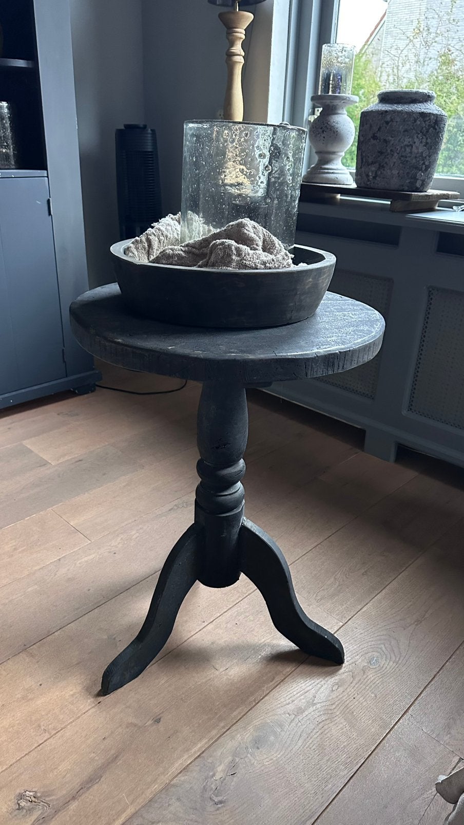 Houten wijntafel, Ophalen, Minder dan 55 cm, Gebruikt, Sober landelijk