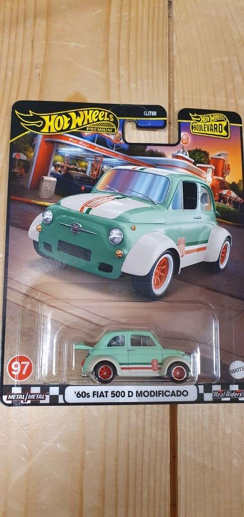 Hot Wheels Premium '60s Fiat 500 D Modificado, Hobby en Vrije tijd, Modelauto's | Overige schalen, Ophalen of Verzenden, Nieuw