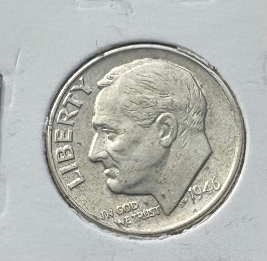 1946 Roosevelt Dime - Zilveren Amerikaanse Munt, Ophalen of Verzenden, Zuidoost-Azië, Losse munt, Zilver