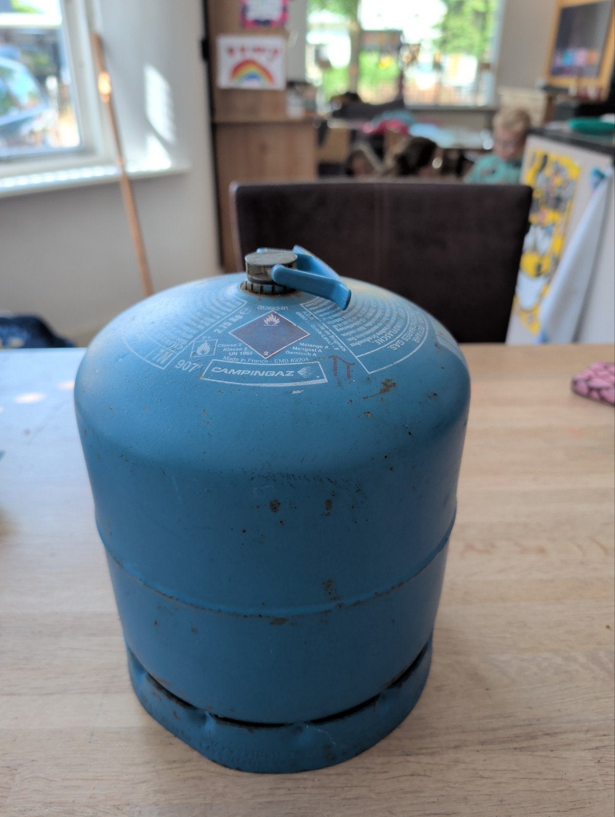 Campingaz 907 gasfles (leeg), Ophalen, Gebruikt