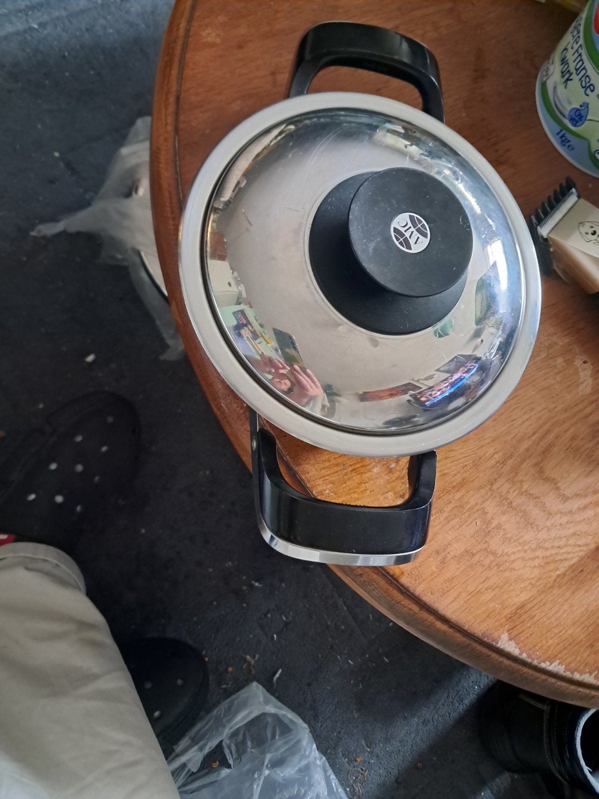 AMC Pan 16 cm, 1.1L - Gas, Elektrisch, Keramisch, Gebruikt, Verzenden, Rvs, Met deksel