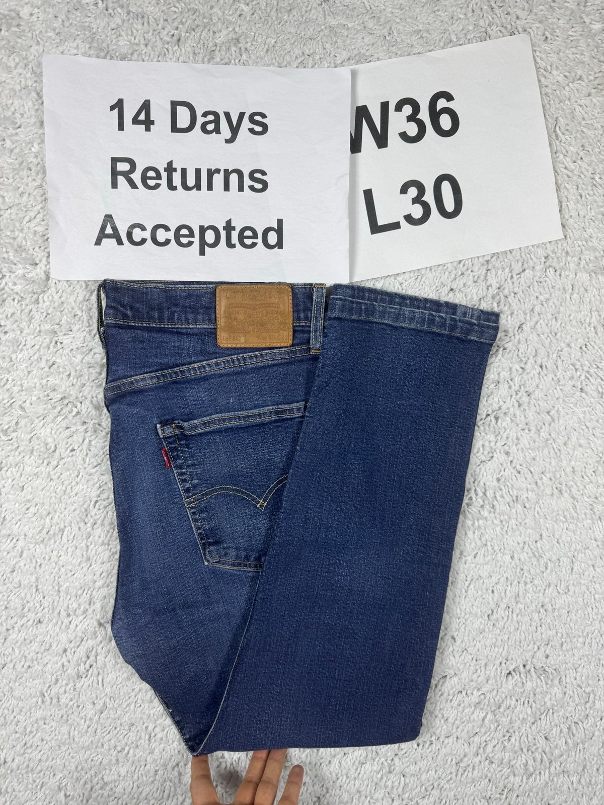 Levi's 502 Regular Taper Fit Jeans Donkerblauw W36 L30 3008, W36 - W38 (confectie 52/54), Blauw, T, Ophalen of Verzenden