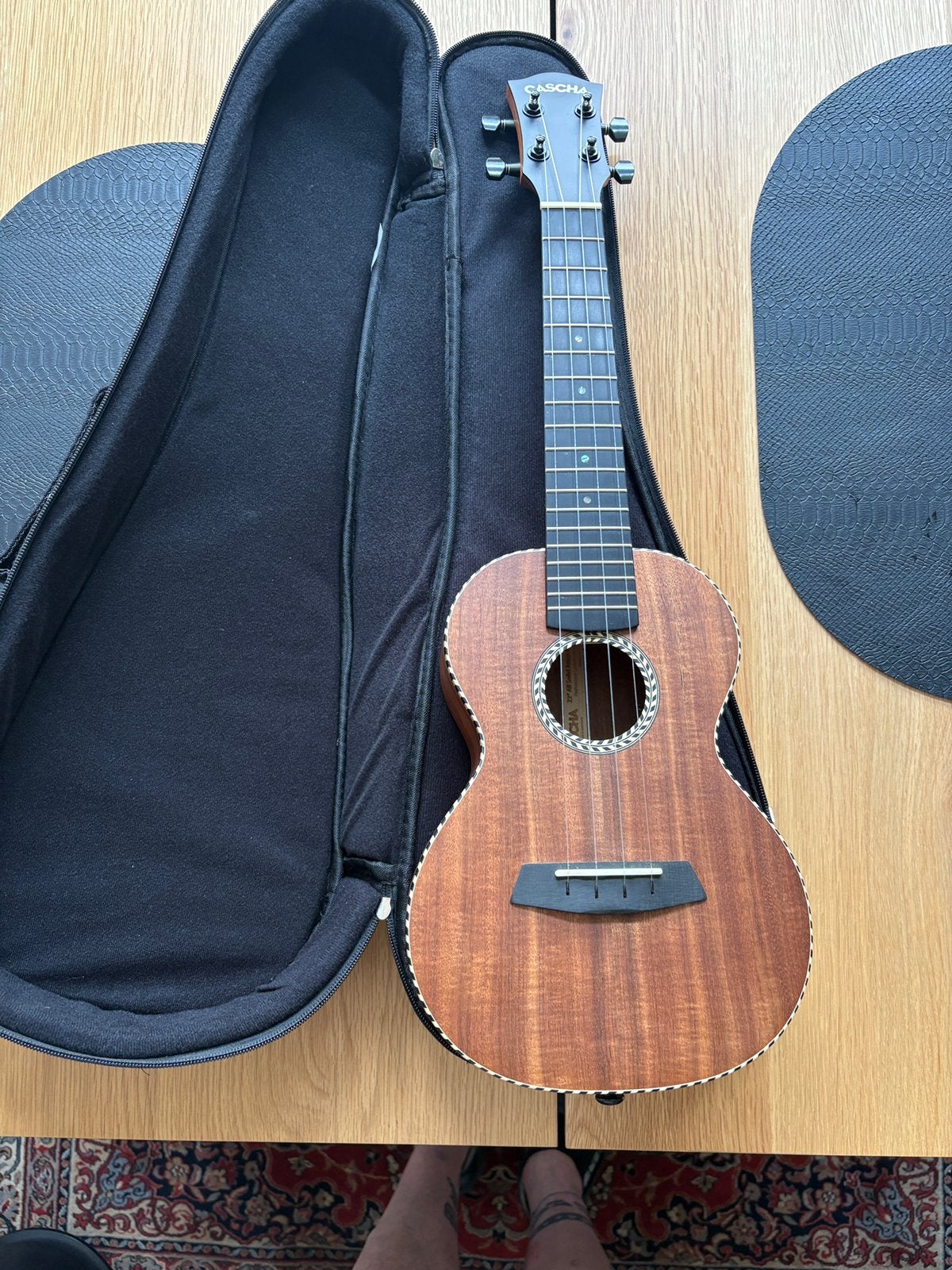 Cascha Solid Koa Professional Concert Ukuleke met gigbag, Ophalen of Verzenden, Zo goed als nieuw, Overige typen