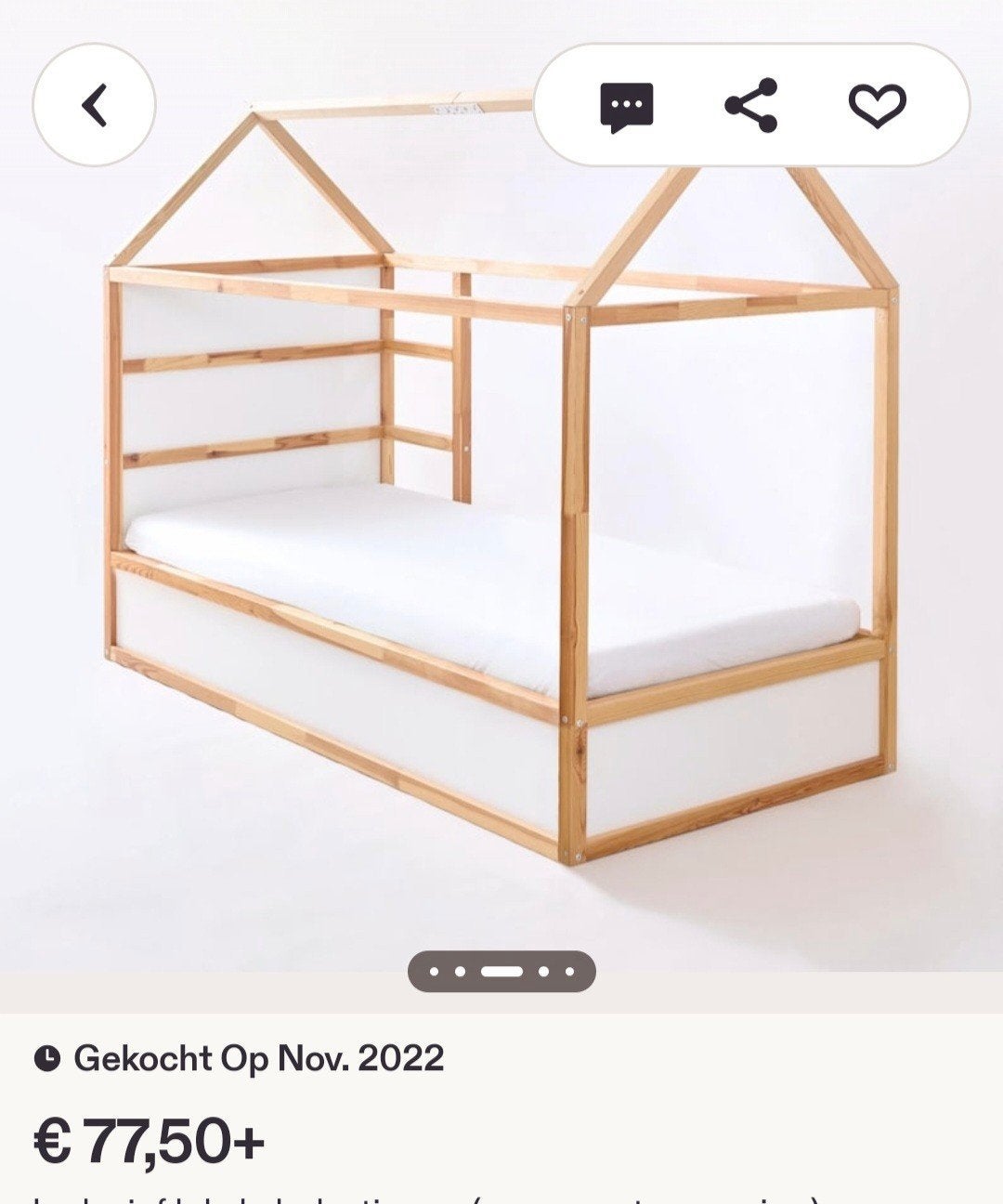 Dakje huisbed (IKEA Kura) bed dakje, Ophalen, 85 tot 100 cm, Gebruikt, Hoogslaper of Stapelbed
