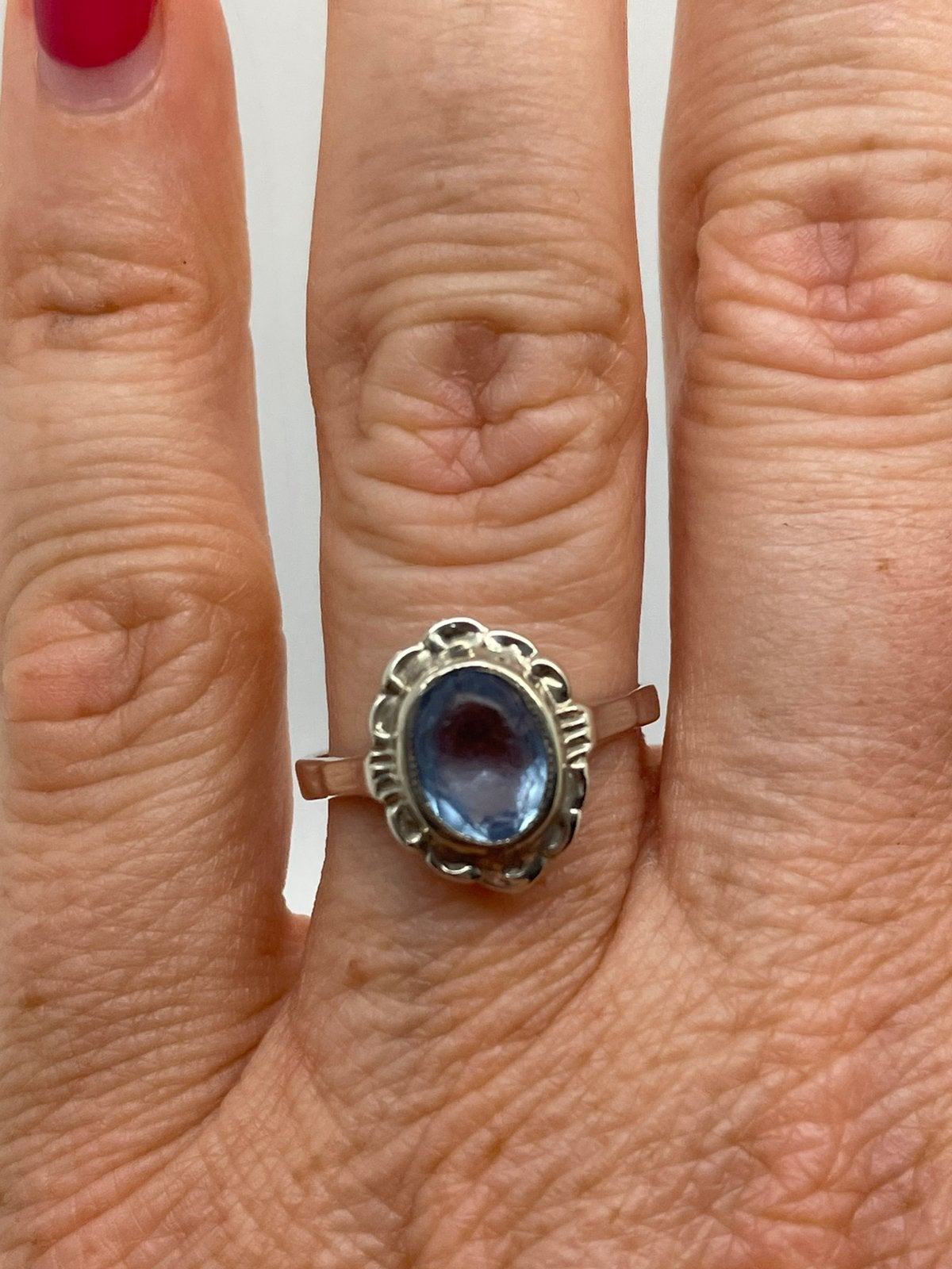 E304 Prachtige zilveren art nouveau ring maat 18,25, Sieraden, Tassen en Uiterlijk, Antieke sieraden, Ophalen of Verzenden, Zilver