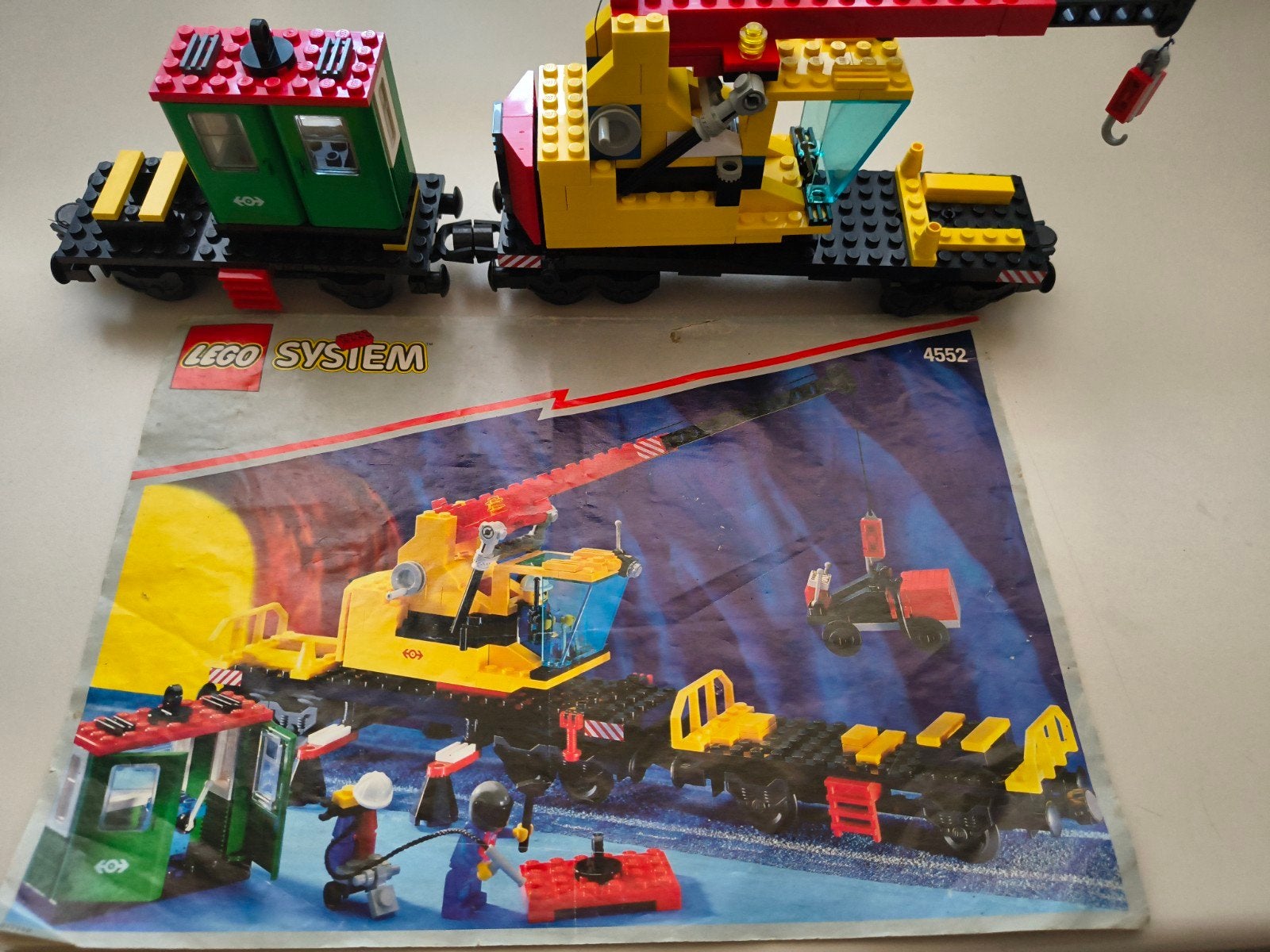 Lego system 9 volt cargo crane 4552 niet compleet met boekje, Gebruikt, Lego, Overige typen, Ophalen of Verzenden