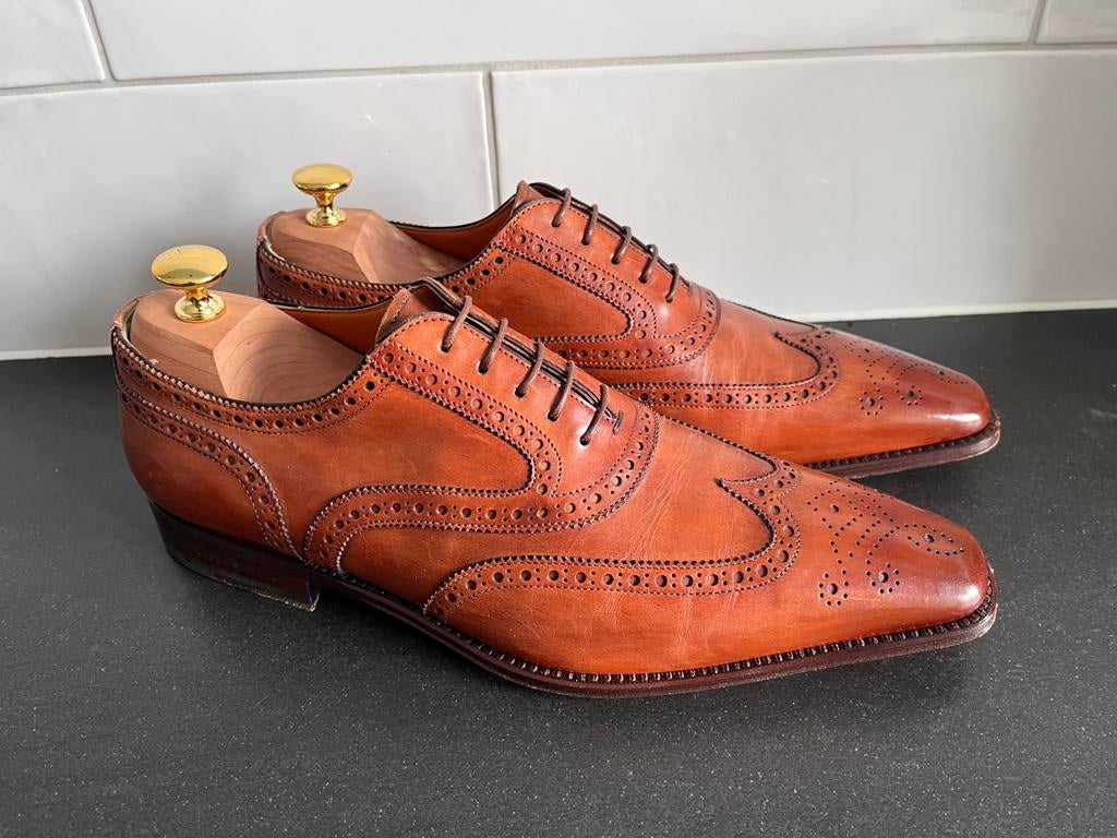 Santoni herenschoenen maat 8 / 42 F weinig gedragen, Kleding | Heren, Schoenen, Santoni, Ophalen of Verzenden, Zo goed als nieuw
