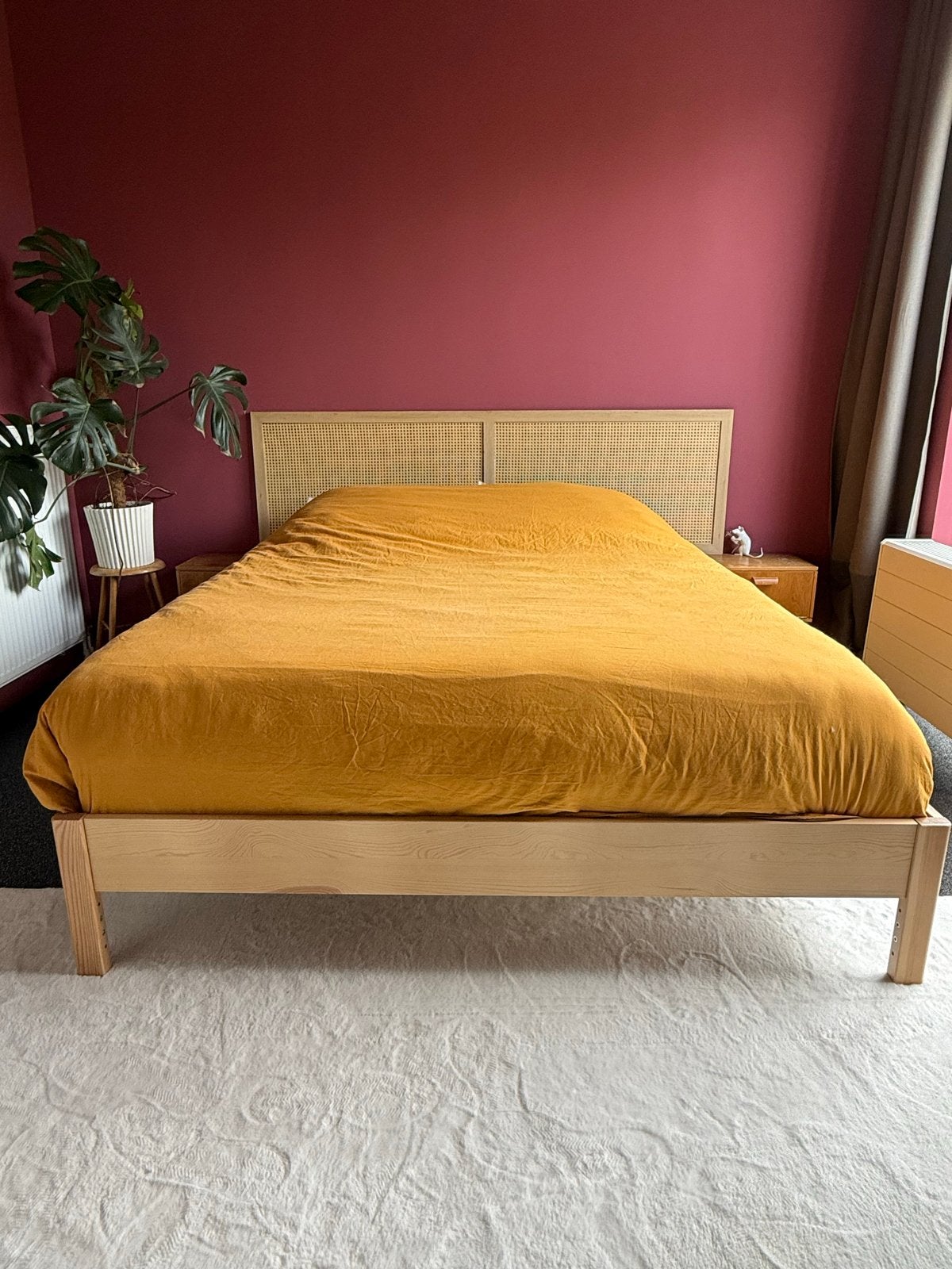 Emma Sleep bed 160x200 met Jysk hoofdbord, Ophalen, Tweepersoons, Zo goed als nieuw, 200 cm