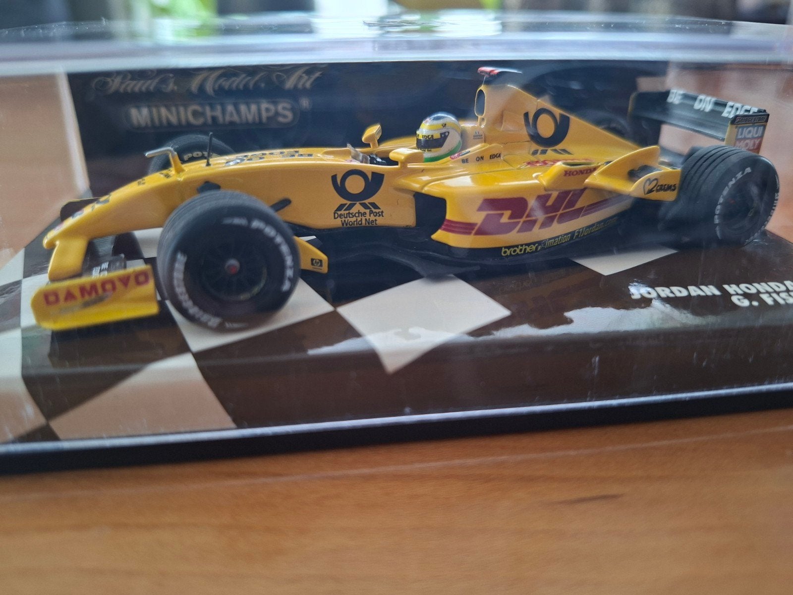 Minichamps F1 1:43 Jordan EJ12 2002 Fisichella, Hobby en Vrije tijd, Modelauto's | 1:43, Ophalen of Verzenden, Gebruikt, Auto